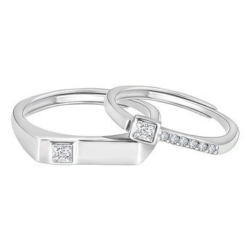 Deeply in Love Silver Couple Rings