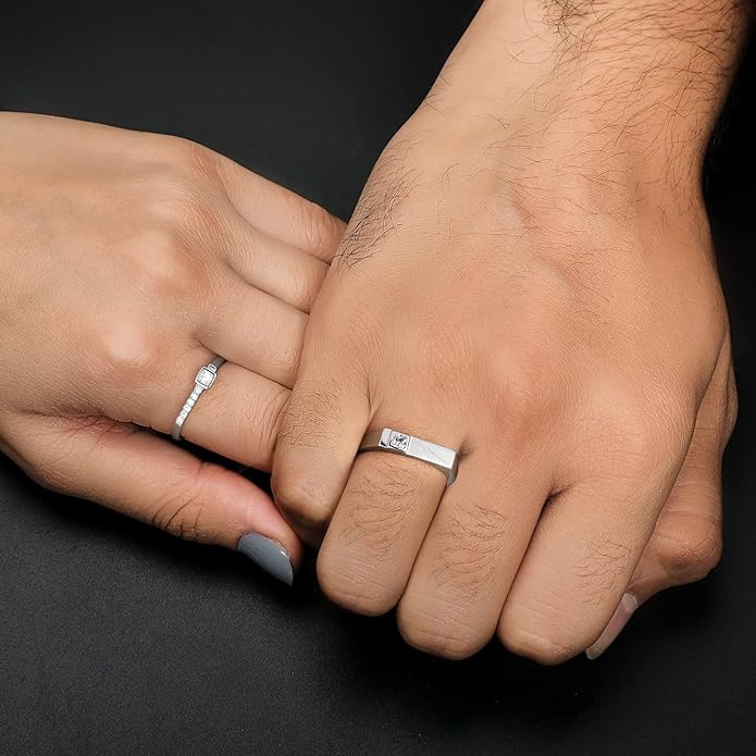 Deeply in Love Silver Couple Rings